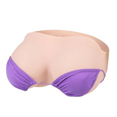Vnmcry Silicone Breast Forms Gel Filled Boat Neck Tube Top Realistic Chest Plates Strapless Breastplate Fake Boobs for Men Crossdresser Transgender Mastectomy Prosthesis (Ivory White - A Cup XL Size)