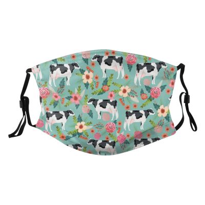 Reusable Cloth Face Mask,Holstein Floral Cattle Cow Adult Washable Face Cover With Adjustable Earloops Nose Wire