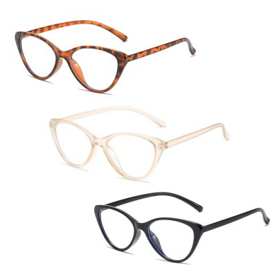 3 Pieces Blue Light Blocking Glasses Clear Eye Glasses Fashion Cat Eye Blue ScreenGlasses Computer Clear Lens Glass ReadingGlasses Blue Light Filter Glassesfor Women Men Anti Glare Migraine