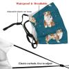 Reusable Cloth Face Mask,Australian Shepherd Red Merle Dog Navy Adult Washable Face Cover With Adjustable Earloops Nose Wire view 3