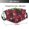 Reusable Cloth Face Mask,Havanese Christmas Dogs Red Adult Washable Face Cover With Adjustable Earloops Nose Wire view 2