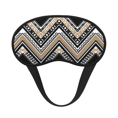 YFSGDLBN Black White Tan Zigzag Printed Blackout Sleep Mask Soft Eye Mask Sleep Aid Eye Mask