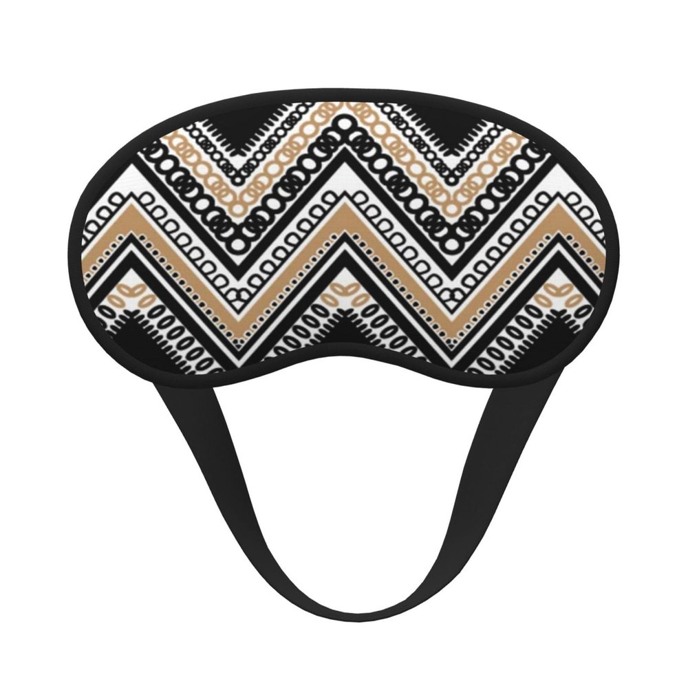 YFSGDLBN Black White Tan Zigzag Printed Blackout Sleep Mask Soft Eye Mask Sleep Aid Eye Mask