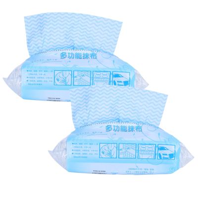 Gsycle 2 Packs Disposable Cleaning Cloths, Nonwoven Cleaning Cloths Dish Cloths For Washing Dishes Kitchen Glass Tabletop (Blue)