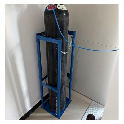 100cm (39 2/5") Hight Oxygen Tank Stand Holds 1/ 2/ 3 Bottles, 40L Nitrogen Propane Cylinder Holder, Steel Oxygen Cylinder Storage Rack for Factory/ Workshops/ Homes(1 Bottle length 13 2/5"(34cm))