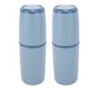 2Pcs Travel Toothbrush Case, Travel Toothbrush Cup Holder Toothpaste Storage Containers Versatile Stylish Look Portable Toothpaste Holder (Dark Blue) view 1
