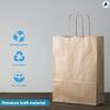 Nationwide Paper 100 Brown Kraft Party Paper Bag with Twist Handles, Extra Small Paper Bag, Biodegradable, DIY, Party, Shopping, Gifting, Grocery, Wedding, Birthday (13.3x20.3x9.5cm) view 2
