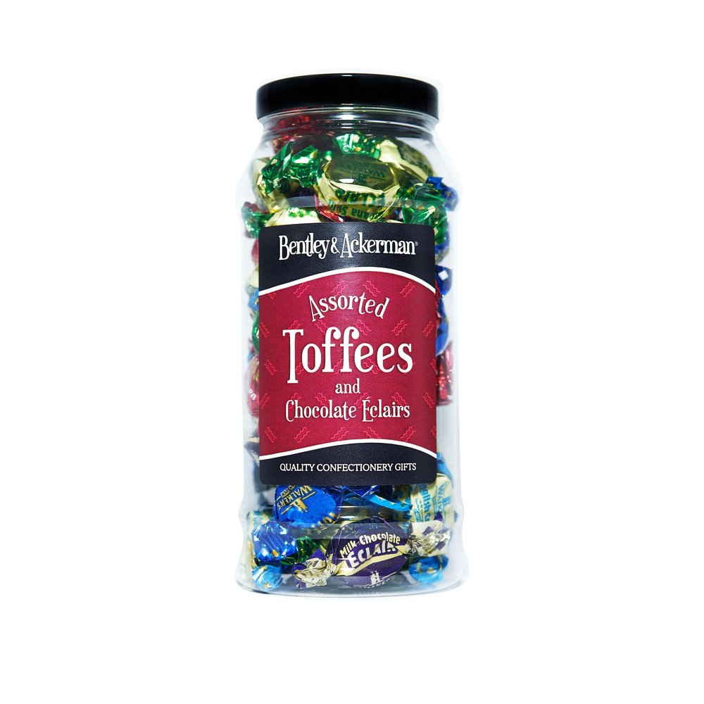 Assorted Toffees & Chocolate Eclairs - (420g) Original Walker's Nonsuch Assorted Toffees, Perfect Premium Gift Jar by Bentley & Ackermans Sweet Shop.