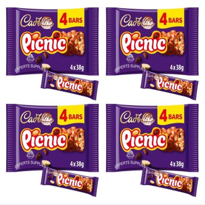 4 x Chocolate Gift Hamper Cad Picnic Chocolate Bar 4 Pack Multipack 152g Suitable for vegetarians For Christmas Easter Thanks Giving By Experts Supplies