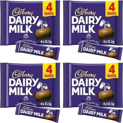 4 x Chocolate Gift Hamper Dairy Milk Chocolate Bar 4 Pack Multipack 134g For Christmas Easter Thanks Giving By Experts Supplies