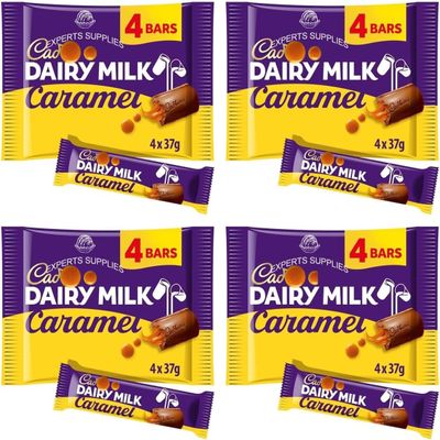 4 x Chocolate Gift Hamper Dairy Milk Caramel Chocolate Bar 4 Pack Multipack 148g For Christmas Easter Thanks Giving By Experts Supplies Ltd