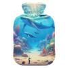 Ocean Wonders Blue Hot Water Bottle with Soft Cover Hand Feet Warmer Hot Water Bag for Menstrual Cramps, 2 Liters view 1