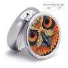 Round Pill Box Retro Color Owl Printed 3 Compartment Small Pill Case Portable Travel Pill Container to Hold Supplements Vitamins Fish Oil Medication view 2