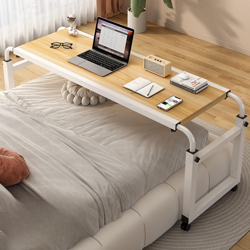 Over Bed Table Adjustable Height Over Bed Table Over-Bed Tables Bed Tables Overbed Tables Bed Table On Wheels Overbed Table With Wheels Over Chair Tables for Disabled 140cm Woodcolor/nobaffle