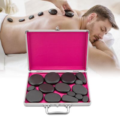 18 Piece Portable Electric Hot Stone Massage Set, Massage Stone Warmer Set, with Heater, Hot Rocks Basalt Massage Stones for Professional or Home Spa Stone Therapy, Healing, Pain Relief