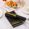 100 Pcs Black and Gold Napkins - Black Paper Napkins Disposable - 3-Ply Premium Quality Black Dinner Napkins for Birthday Kitchen Wedding Anniversary New Year Party view 3