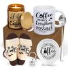 iAOVUEBY Coffee Lover Gift Set, Coffee Gift Basket Includes Coffee Mug Spoon Rest Holder Coffee Socks Keychain, Coffee Gift Box Gift Idea for Women Men view 1