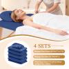 12 Pcs 4 Sets Premium Microfiber Massage Table Sheet Set, Include Massage Table Cover, Massage Fitted Sheet, Massage Face Rest Cover for Beauty Salon Spa Hair Salon (Dark Blue) view 2