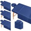 12 Pcs 4 Sets Premium Microfiber Massage Table Sheet Set, Include Massage Table Cover, Massage Fitted Sheet, Massage Face Rest Cover for Beauty Salon Spa Hair Salon (Dark Blue) view 3