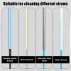 3pcs Silicone Straw Brush Set, 9.45 Inch Extra Long Cleaner Brushes for Reusable Water Bottle Straws - Bendable Crevice Cleaning Tool for Kitchen view 3