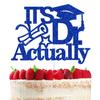 RLXPT It's Dr Actually Cake Topper, Doctoral Degree Cake Decorations, Blue Glittery Class of 2025 Doctorate Graduation Party Decorations