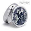Round Pill Box Chinese Horse Pattern Printed 3 Compartment Small Pill Case Portable Travel Pill Container to Hold Supplements Vitamins Fish Oil Medication view 2