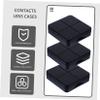 KOMBIUDA Lens Case Set 3pcs Black with Mirror Portable Lens Storage Box for Women and Daily Use view 3