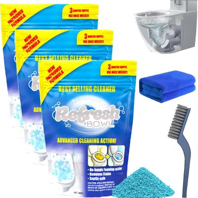 Bowlrefresher Foaming Toilet Cleaner, Bowl Refresh, Splash Foam Toilet Cleaner, Self Activating Miracle Powder, Refresh Bowl Toilet Cleaner, Deep Cleaning (3pcs)