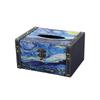 DFHS46JK Tissue Box Cover Tissue Box Cover SquareClassic Oil Painting Tissue Box Holder Leather Dryer Sheet Dispenser Organizer for Bathroom Vanity Countertop In Living Room(Blue) view 1