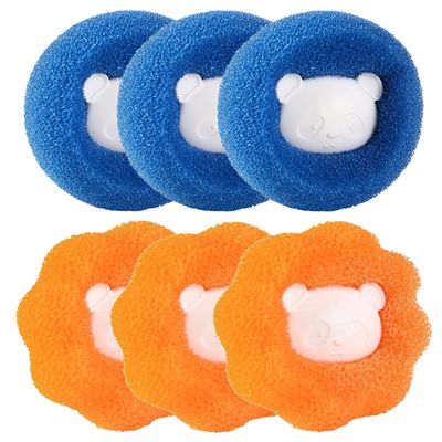 YIWEOG Laundry Ball Remover 6PCS Clothes Anti-Winding Adsorption Hair Removal Cleaning Ball Dryer Ball for Clothing Pet Hair Remover Reusable Hair Remover Washing Machine Hair Catcher Laundry Ball (3