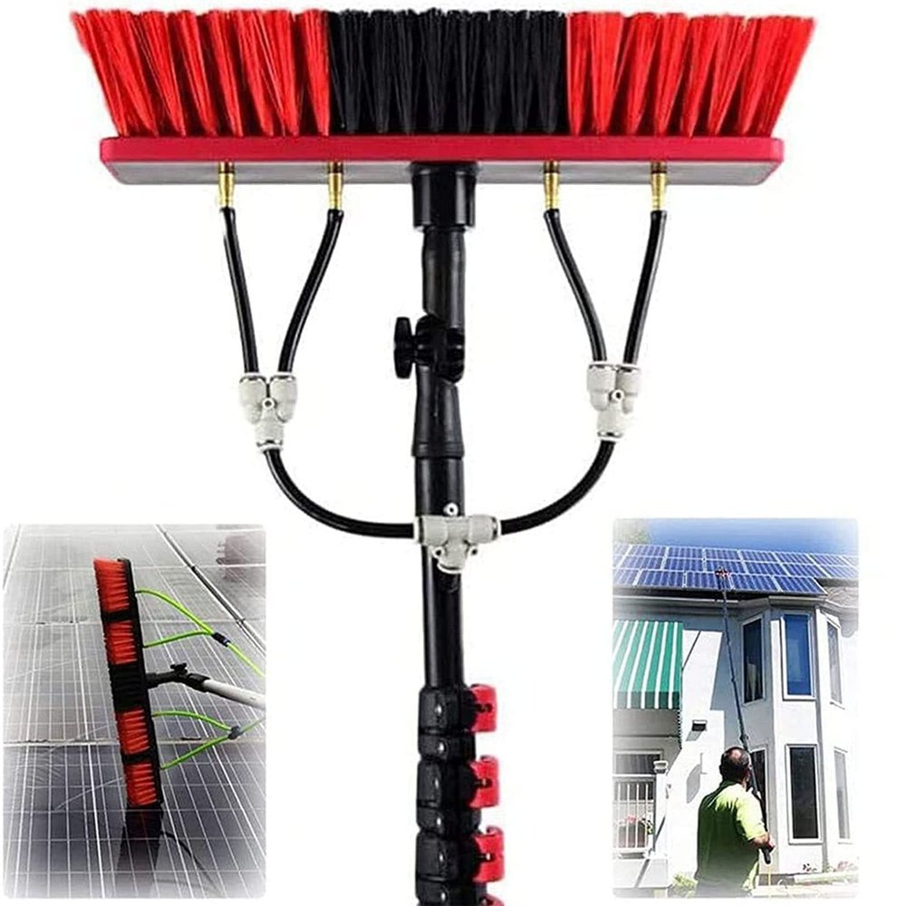 JYVDGGKKW Water Fed Pole Kit 3.6M 5.4M 6M 7.2M 9M 11M Outdoor Window Cleaning Pole Water Fed Telescopic Brush With Hose Spray Solar Panel Cleaning Outdoor Washing Equipment Tool