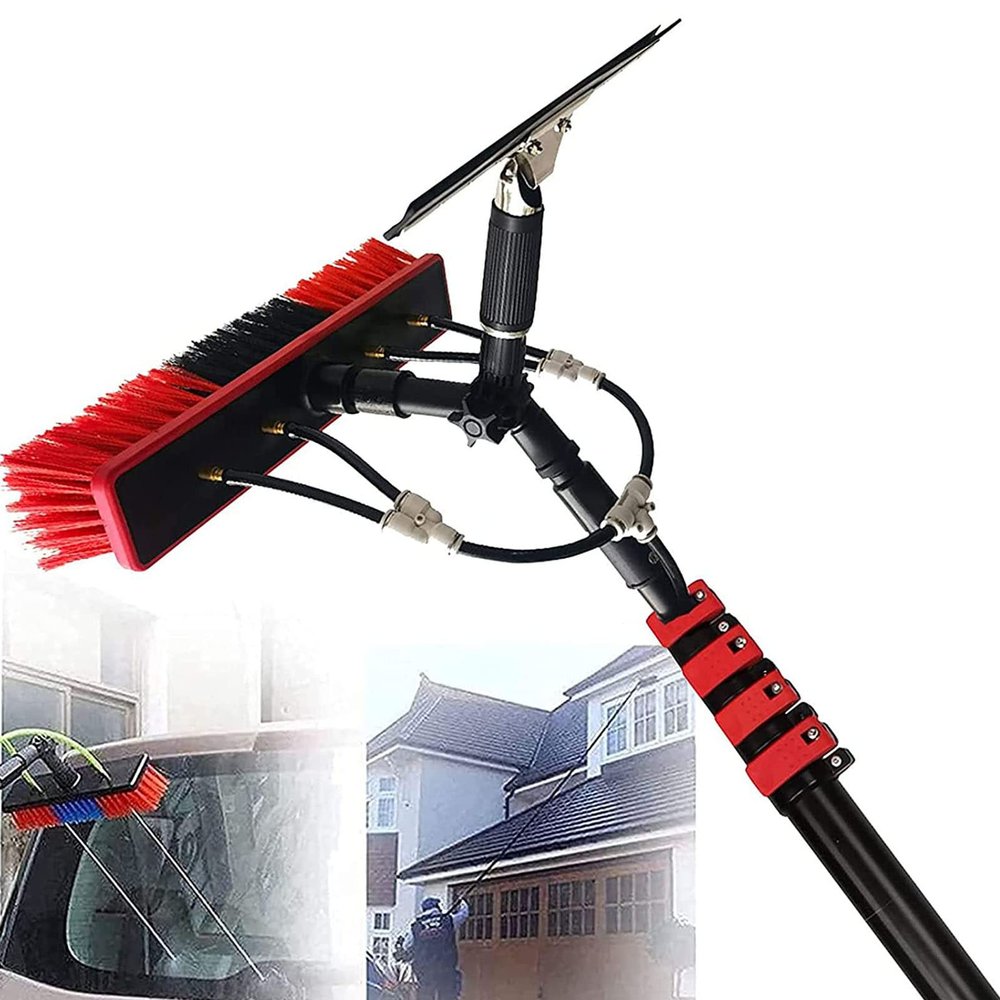 JYVDGGKKW 3.6-12m Window Cleaning Pole, Telescopic Window Cleaner Kit, Water/Hose Fed Pole, Window Cleaning Brush Equipment, Cleaning Photovoltaic and Solar Panels,39FT/12M
