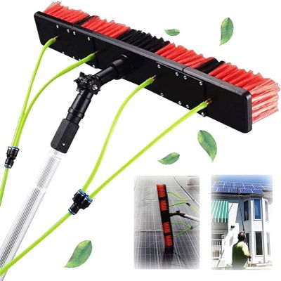 JYVDGGKKW Window Cleaning Pole, Water Fed Telescopic Brush, Extendable Solar Panel Water Spray Cleaning Brush Window Cleaner Kit (Color : 9m)
