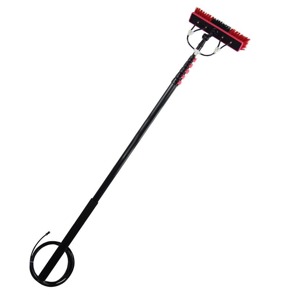 JYVDGGKKW Water Fed Telescopic Window Cleaning Pole Brush Extendable Cleaner for Conservatory Roof (Clear 36FT) Professional Telescopic Window Cleaning Pole