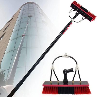 JYVDGGKKW Window Cleaning Pole, Water Fed Telescopic Brush,Outdoor Window Cleaner, Cleaning Photovoltaic and Solar Panels,29FT/9M