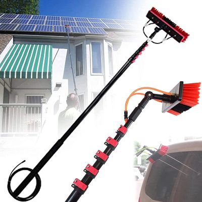 JYVDGGKKW Window Cleaning Equipment Water Fed Pole Kit Extendable Window Cleaner Solar Panel Cleaner Kit 18-36ft Window Cleaning Pole Multi Purpose Water Spray Brus