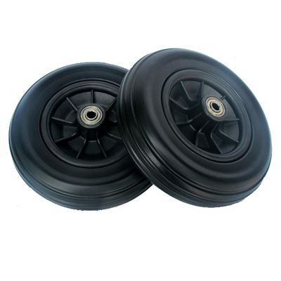 2pcs 7 Inch Castor Rollator Replacement, Manual Wheelchairs Solid Front Wheels, ABS Plastic Hub with Polyurethane Tire