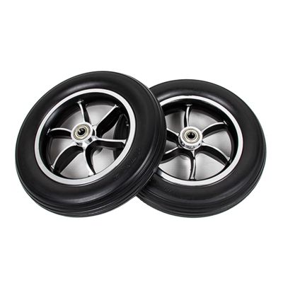 2pcs 10 Inch Electric Wheelchair Front Wheel Assembly, 102 Scooter Walker Rollator Replacement Wheels, Solid Polyurethane Tire