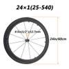 1 Pair 24 Inch Inflatable Rear Wheels for Sports Wheelchair, 241(25-540) Polyurethane Wheel, Aluminum Hub, 0.5in(1/2") Bearing view 3