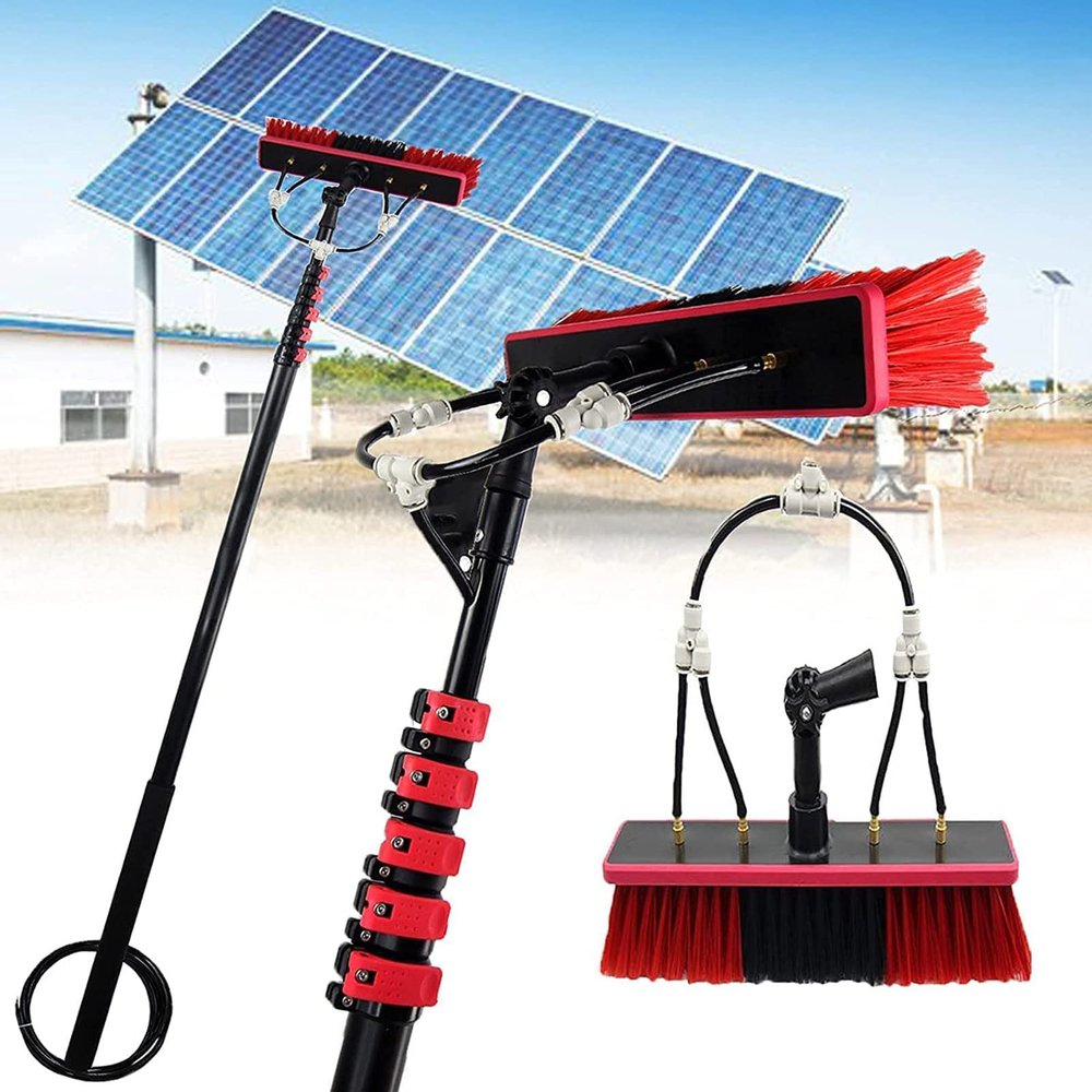 JYVDGGKKW Window Cleaning Pole Water Fed Telescopic Brush Extendable Cleaner Conservatory Roof, Outdoor Window Glass Solar Panel Spray Washer Washing Equipment,24FT/7.2M