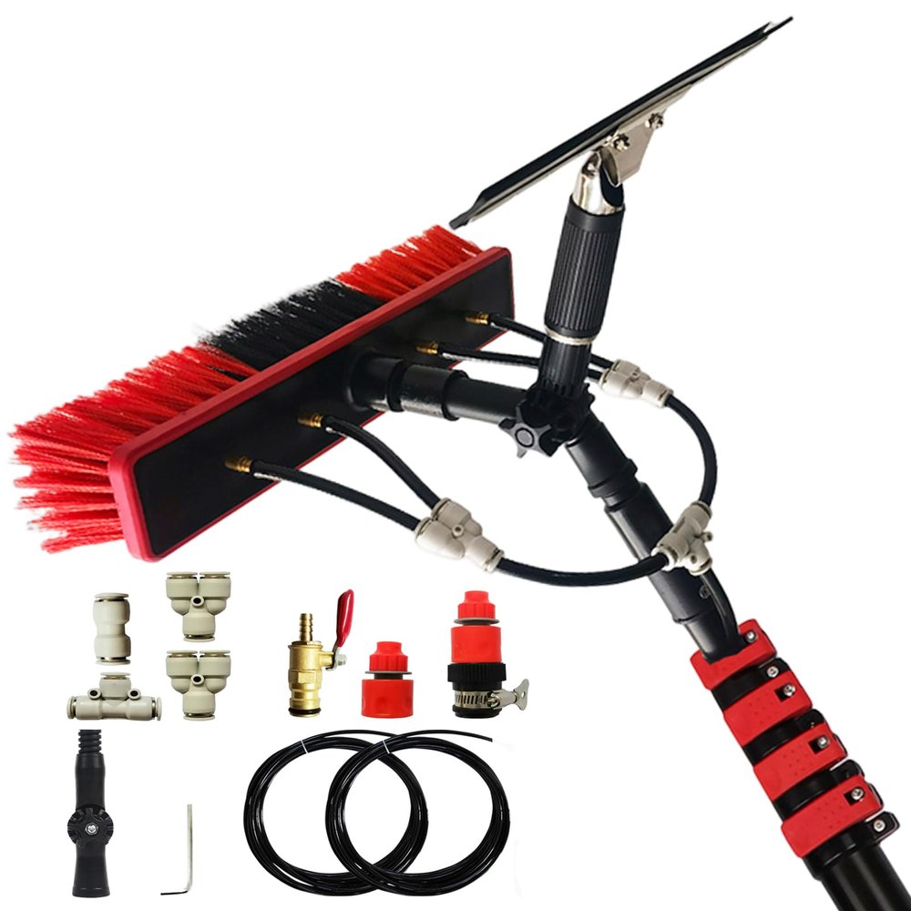 JYVDGGKKW Telescopic Glass Cleaning Gazebo Extendable Length 12FT-36FT Kit Window Cleaning Tool for Cleaning Solar Plates, Roofs, Windows, Truck Washing (Size: 20FT)