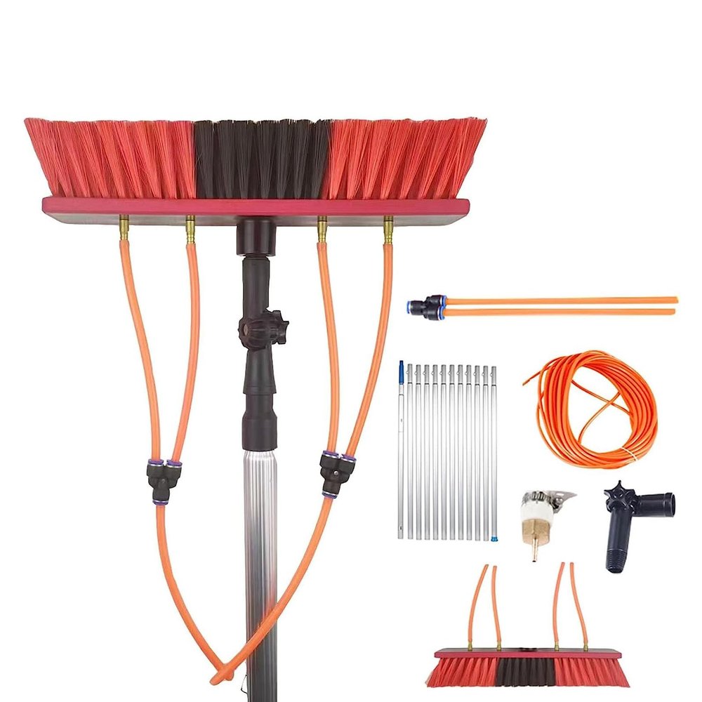 JYVDGGKKW Extendable Window Cleaning Pole Kit Professional Window Conservatory Roof and Solar Panel Cleaning Brush Long Pole Included
