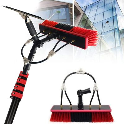 JYVDGGKKW Water Fed Pole Kit, Window Cleaning Brush Equipment - 270 Rotatable Brush Head Telescopic Cleaning Brush Outdoor Window Glass Solar Panel (36FT/10.8M)
