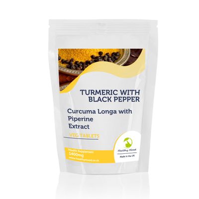 Turmeric with Black Pepper x120 Tablets High Strength Curcumin Supplement with Piperine for Enhanced Absorption Joint Support & Anti-Inflammatory