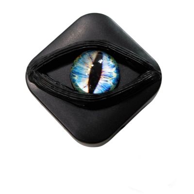 Contact Lens Cases, Halloween Scary Eye Personality Contact Storage Box, with Mirror, Tweezers & Suction Stick,No Contain Contact Lens,Travel Portable Lens Organizer BoxD (Light Blue)
