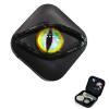 Contact Lens Cases, Halloween Scary Eye Personality Contact Storage Box, with Mirror, Tweezers & Suction Stick,No Contain Contact Lens,Travel Portable Lens Organizer BoxD (Yellow) view 1
