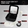 Contact Lens Cases, Halloween Scary Eye Personality Contact Storage Box, with Mirror, Tweezers & Suction Stick,No Contain Contact Lens,Travel Portable Lens Organizer BoxD (Yellow) view 3