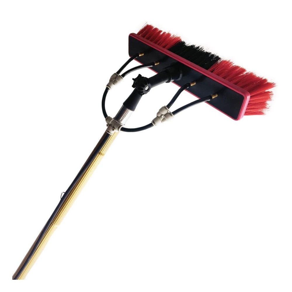 JYVDGGKKW Water Fed Pole Kit Window Cleaning Brush with Extended Handle and Water Hose Solar Panel Cleaning Kit/High Window Cleaning Kit/Professional Telescoping Pole,9M/30Ft