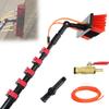 JYVDGGKKW Telescopic Water Fed Pole Brush, Window Cleaning Pole Brush, Solar Panel Cleaner Brush and Pole Kit, Car Window Glass Washing Equipment Tool Extension Pole Water Spray Washer,6M/20