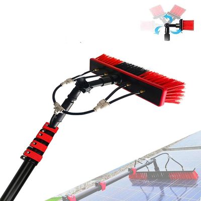 Water Fed Pole Kit 18ft/5.4m Length Window Cleaning Poles, Water Fed Brush, Aluminum Outdoor Window CleanerExtendable Telescopic Pole Water Fed Brush Spray Washer for solar panel b